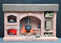 Dolls House Fireplace Handmade Red Brick Colonial Miniature Fireplace