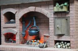 Dolls House Fireplace Handmade Red Brick Colonial Miniature Fireplace