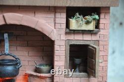 Dolls House Fireplace Handmade Red Brick Colonial Miniature Fireplace