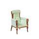 Dolls House French Armchair Green Floral Jbm Miniature Living Room Furniture
