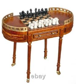 Dolls House George 1st Era 17c Chess Table & Pieces Walnut JBM Study Furniture