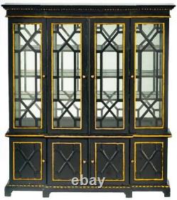 Dolls House Georgian Bookcase Cabinet Black & Gold JBM Miniature Study Furniture