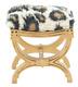 Dolls House Gold Painted Leopard Print Fur X Frame Stool Miniature Jbm Furniture