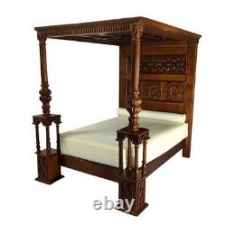 Dolls House Great Bed of Ware JBM Miniature Walnut Tudor Bedroom Furniture