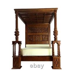 Dolls House Great Bed of Ware JBM Miniature Walnut Tudor Bedroom Furniture