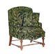 Dolls House Green & Walnut Wood Armchair Jbm Miniature Living Room Furniture