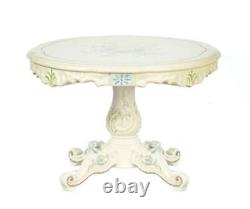 Dolls House Hand Painted Round White Table JBM Miniature Dining Room Furniture