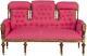 Dolls House Hot Pink French Settee Walnut Jbm Miniature Living Room Furniture