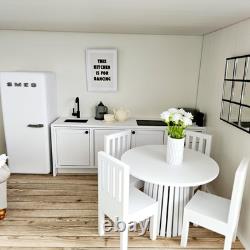 Dolls House Kitchen, Full Set with Smeg Fridge, Dining & Accessories, 112