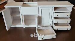 Dolls House Kitchen Furniture White Belfast Sink Unit + Wall Shelf JBM Miniature