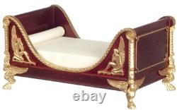 Dolls House Mahogany Ferdinand II Single Sleigh Bed JBM Miniature Furniture 112