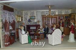 Dolls House Mansion with lights and furniture