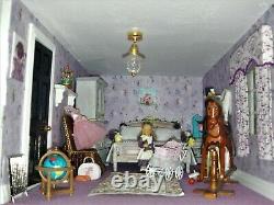 Dolls House Mansion with lights and furniture