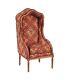 Dolls House Medieval Porter's Chair Hooded Red Walnut Jbm Miniature Furniture