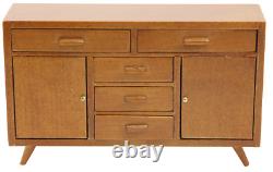 Dolls House Mid Century Modern Walnut Sideboard Cabinet JBM Miniature Furniture