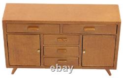 Dolls House Mid Century Modern Walnut Sideboard Cabinet JBM Miniature Furniture