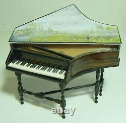 Dolls House Miniature 1/12 Scale Spinet/piano And Stool By Linda Grant 1995