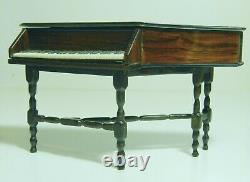 Dolls House Miniature 1/12 Scale Spinet/piano And Stool By Linda Grant 1995