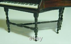 Dolls House Miniature 1/12 Scale Spinet/piano And Stool By Linda Grant 1995