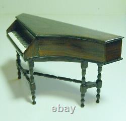 Dolls House Miniature 1/12 Scale Spinet/piano And Stool By Linda Grant 1995