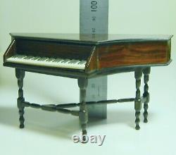 Dolls House Miniature 1/12 Scale Spinet/piano And Stool By Linda Grant 1995