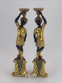 Dolls House Miniature 1/12 Vintage Pair of Blackamoors by Artisan John Hodgson