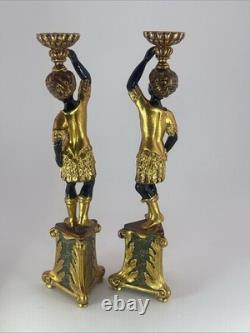 Dolls House Miniature 1/12 Vintage Pair of Blackamoors by Artisan John Hodgson