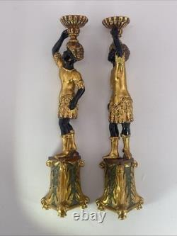 Dolls House Miniature 1/12 Vintage Pair of Blackamoors by Artisan John Hodgson