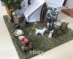 Dolls House Miniature 1/12th Scale Bespoke hand made 1960 cub camp and cub doll