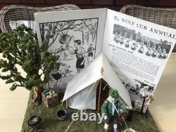 Dolls House Miniature 1/12th Scale Bespoke hand made 1960 cub camp and cub doll