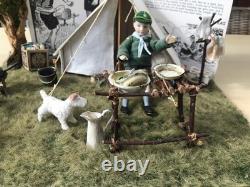 Dolls House Miniature 1/12th Scale Bespoke hand made 1960 cub camp and cub doll