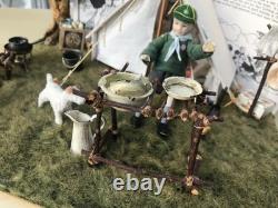 Dolls House Miniature 1/12th Scale Bespoke hand made 1960 cub camp and cub doll