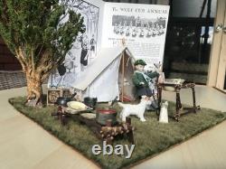 Dolls House Miniature 1/12th Scale Bespoke hand made 1960 cub camp and cub doll