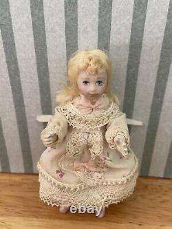 Dolls House Miniature 112 ARTISAN Doll Jill Bennett OOAK J Designs Handmade