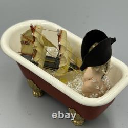 Dolls House Miniature 112 Artisan Boy In Bath With Ship By David Ward