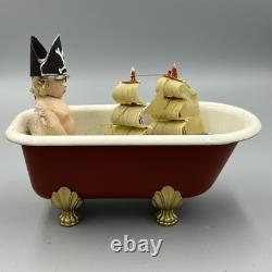 Dolls House Miniature 112 Artisan Boy In Bath With Ship By David Ward