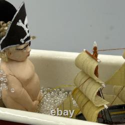 Dolls House Miniature 112 Artisan Boy In Bath With Ship By David Ward