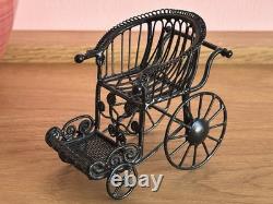Dolls House Miniature 112 Scale Artisan Doll With Vintage Style Wheelchair