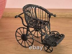 Dolls House Miniature 112 Scale Artisan Doll With Vintage Style Wheelchair