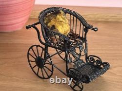 Dolls House Miniature 112 Scale Artisan Doll With Vintage Style Wheelchair