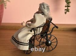 Dolls House Miniature 112 Scale Artisan Doll With Vintage Style Wheelchair