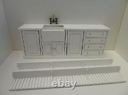 Dolls House Miniature 112th JBM Kitchen White Sink Unit & Wall Shelf Not 100%