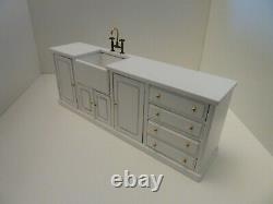 Dolls House Miniature 112th JBM Kitchen White Sink Unit & Wall Shelf Not 100%