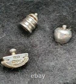 Dolls House Miniature 3 REAL SILVER DESK ITEMS BY T & H STRINGER ALL HALLMARKED