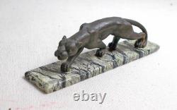 Dolls House Miniature ARTISAN NEIL CARTER ART DECO BRONZE PANTHER ON PLINTH