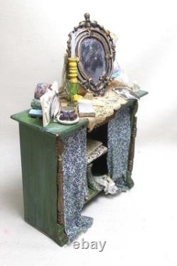 Dolls House Miniature ARTISAN SIGNED DAVID WARD FILLED DRESSING TABLE
