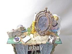 Dolls House Miniature ARTISAN SIGNED DAVID WARD FILLED DRESSING TABLE