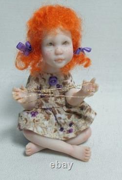 Dolls House Miniature Artisan Carol McBride GIRL CHILD CATS CRADLE