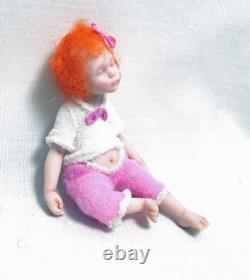 Dolls House Miniature Artisan Carol McBride GIRL CHILD DOZING