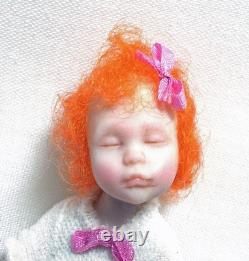 Dolls House Miniature Artisan Carol McBride GIRL CHILD DOZING